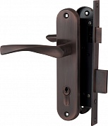 Картинка Замок врезной в комплекте с ручкой FUARO SET F1611 AC медь